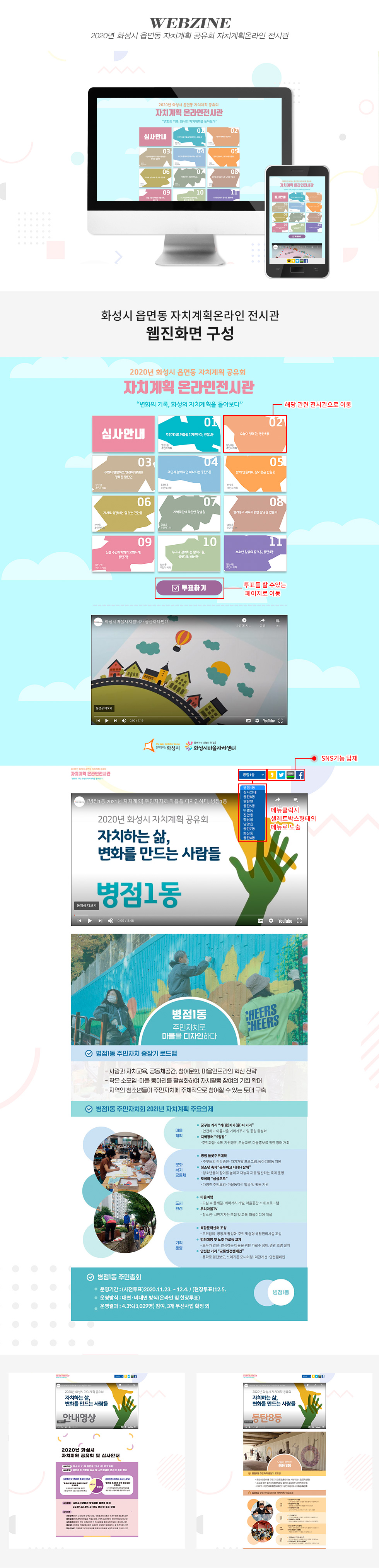 2020년 화성시 읍면동 자치계획 공유회 자치계획 온라인전시관